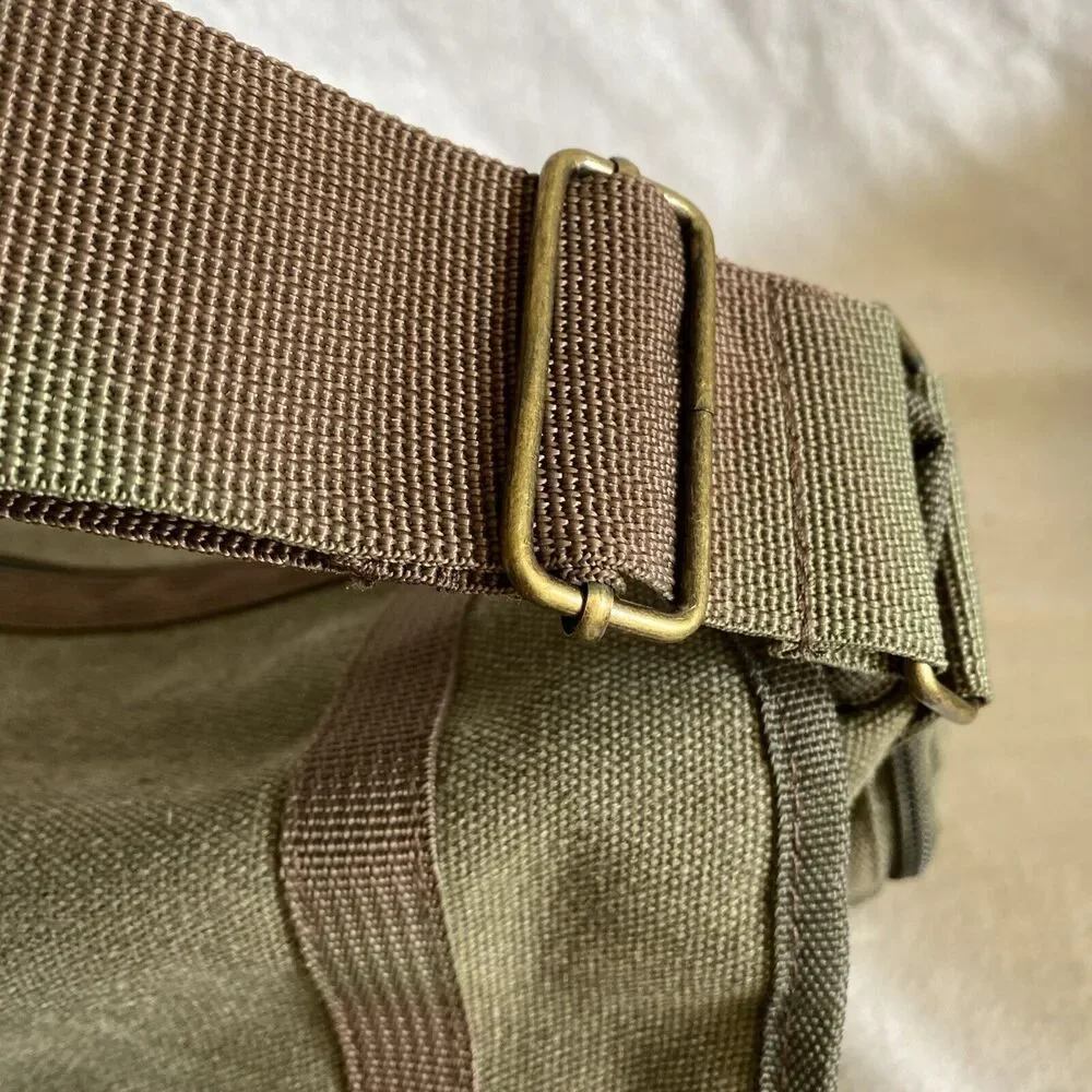 Sovrano Army Green And Brown Messenger Bag